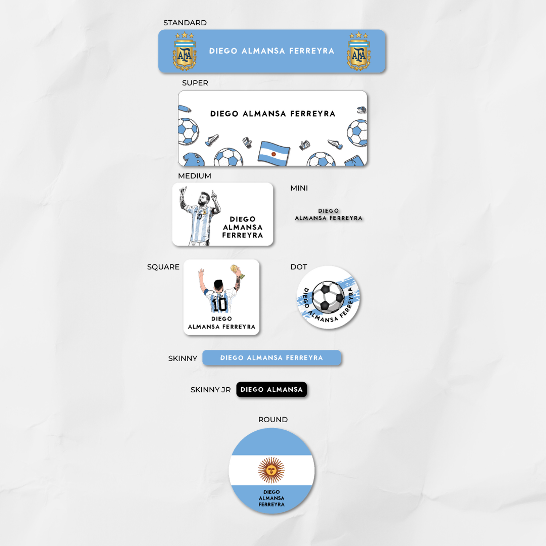 Etiquetas Messi Argentina