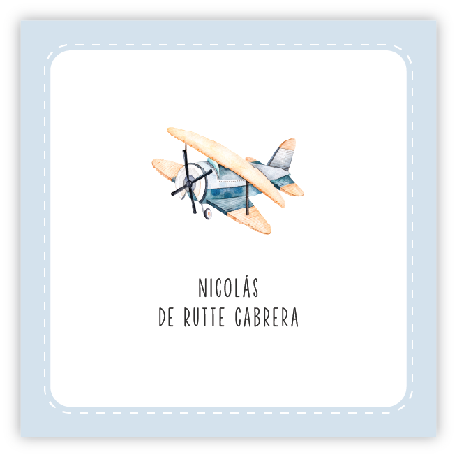 Tarjetita Avioneta Acuarela