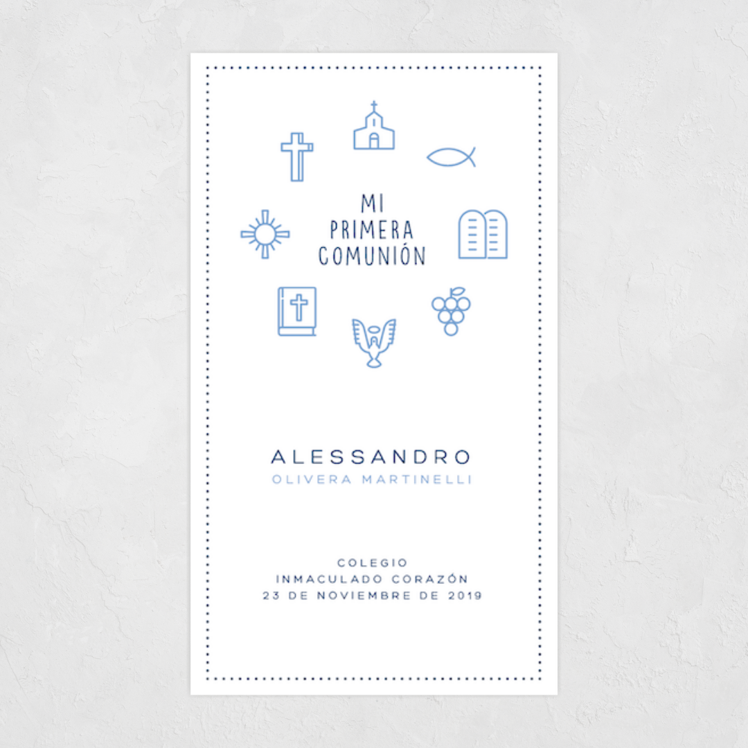 Estampa Elementos Azules