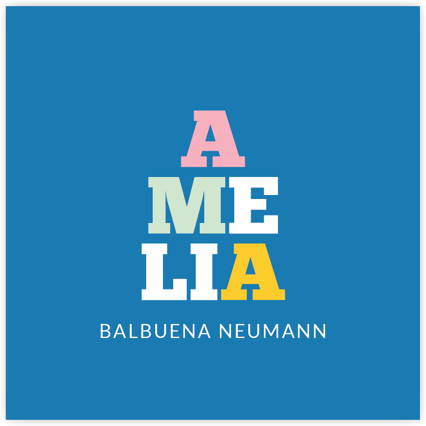 Tarjetita Blue Block Niña