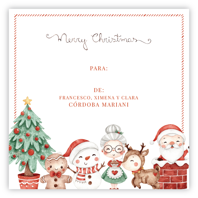 Tarjetita Navidad Personajes