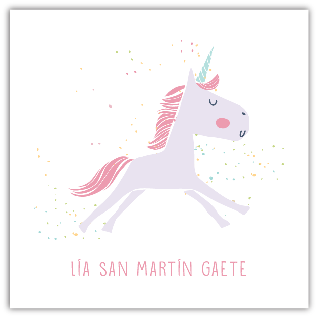 Tarjetita Unicornio Confetti