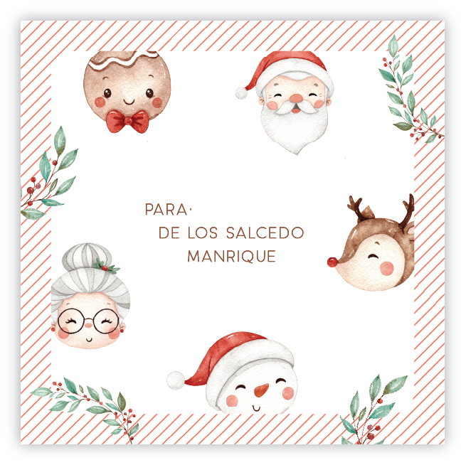 Tarjetita Caras Navidad