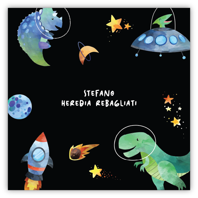 Tarjetita Dinos Espacio