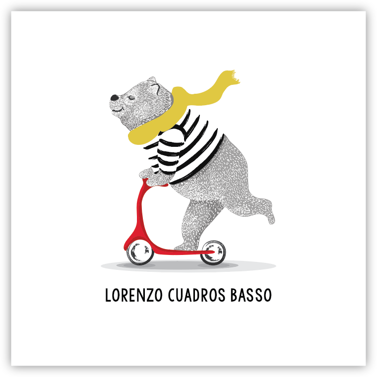 Tarjetita Oso Scooter