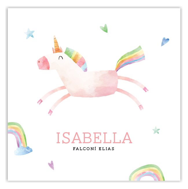 Tarjetita Unicornio Hearts