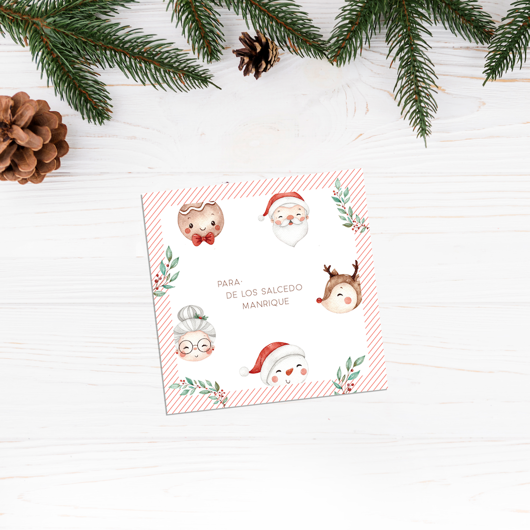 Tarjetita Caras Navidad