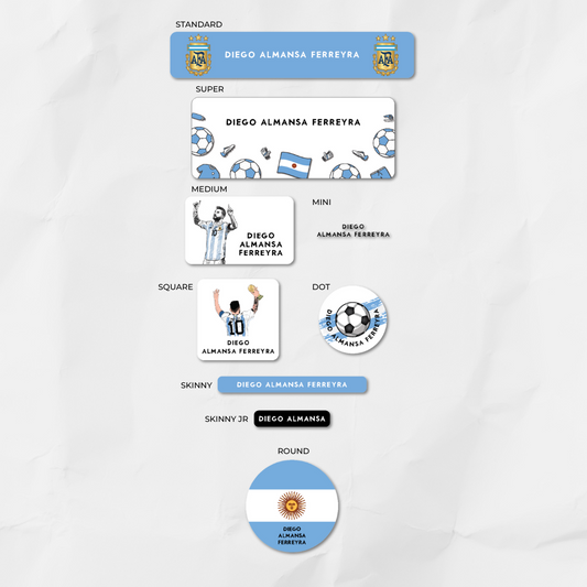 Etiquetas Messi Argentina