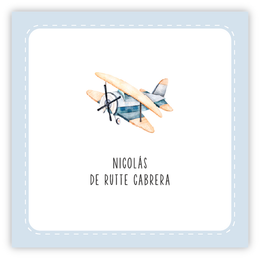 Tarjetita Avioneta Acuarela