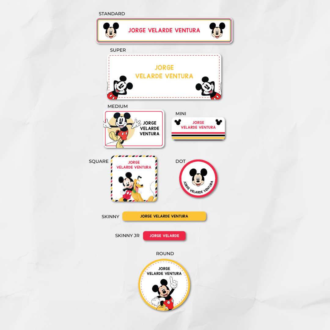 Etiquetas Mickey Mouse