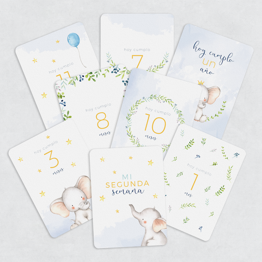 Tarjetas Meses Sky Elephant