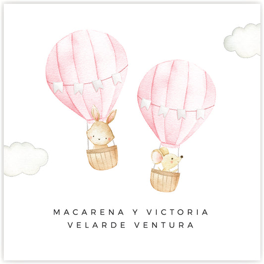 Tarjetita Globos Hermanitas