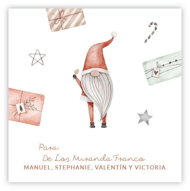 Tarjetita Navidad Gnomo Noel
