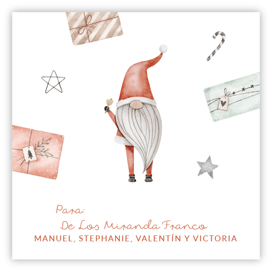 Tarjetita Navidad Gnomo Noel