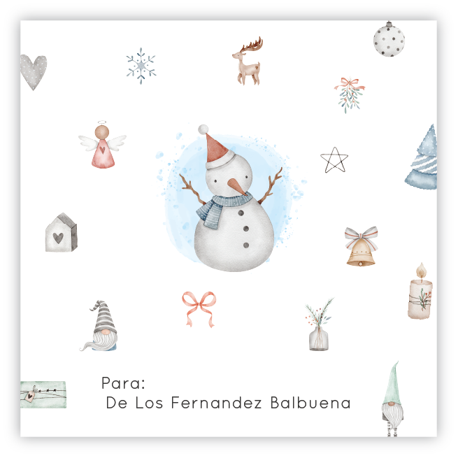 Tarjetita Navidad Gomo Snowman