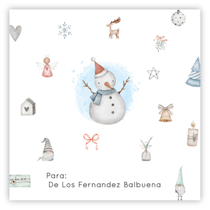 Tarjetita Navidad Gomo Snowman