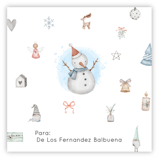 Tarjetita Navidad Gomo Snowman