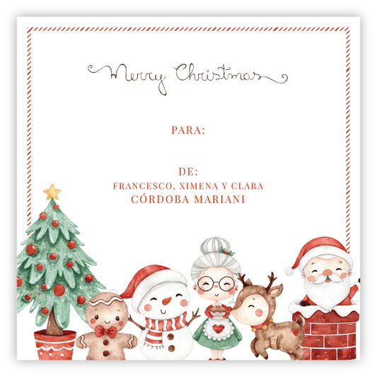 Tarjetita Navidad Personajes