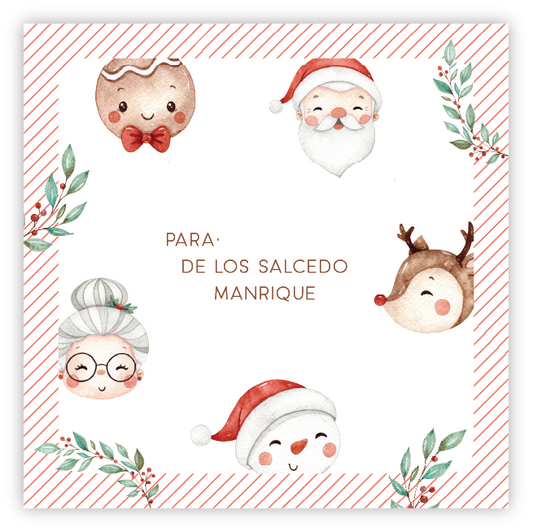 Tarjetita Caras Navidad
