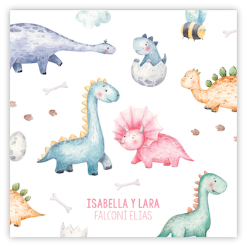 Tarjetita Dino Girl
