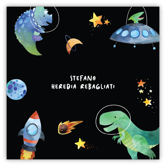 Tarjetita Dinos Espacio
