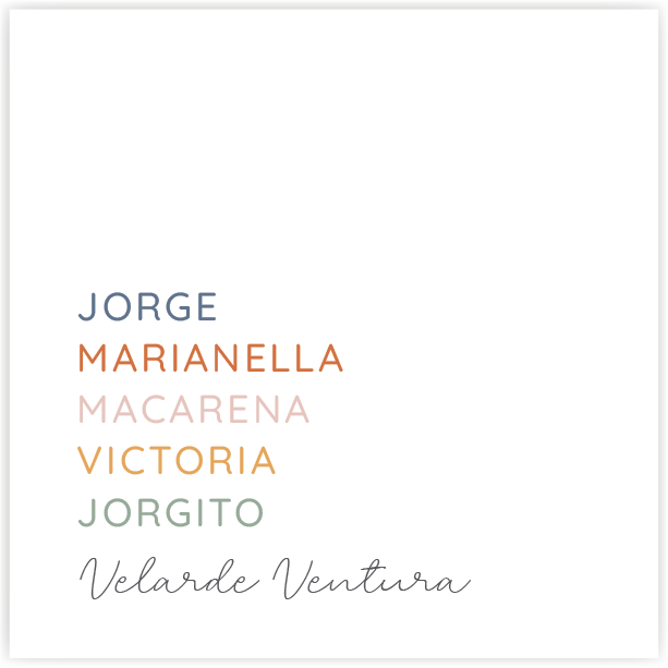 Tarjetita Familia Nombres