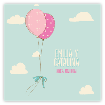 Tarjetita Globos Cielo Rosado