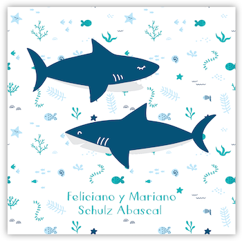 Tarjetita Hermanos Tiburones