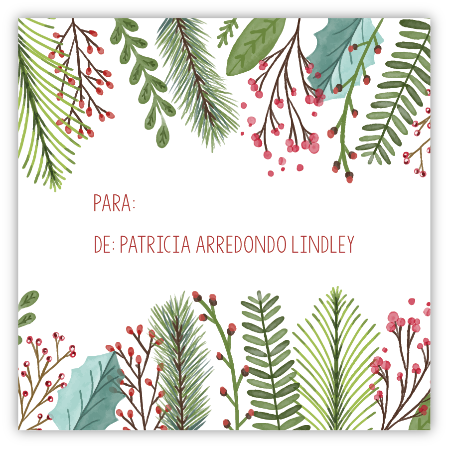 Tarjetita Hojas Navidad