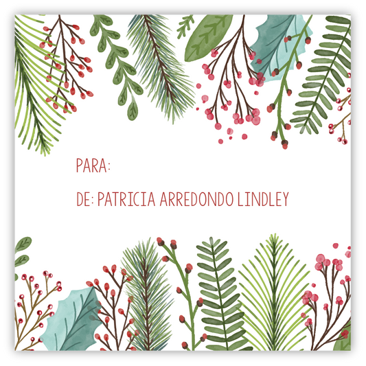 Tarjetita Hojas Navidad