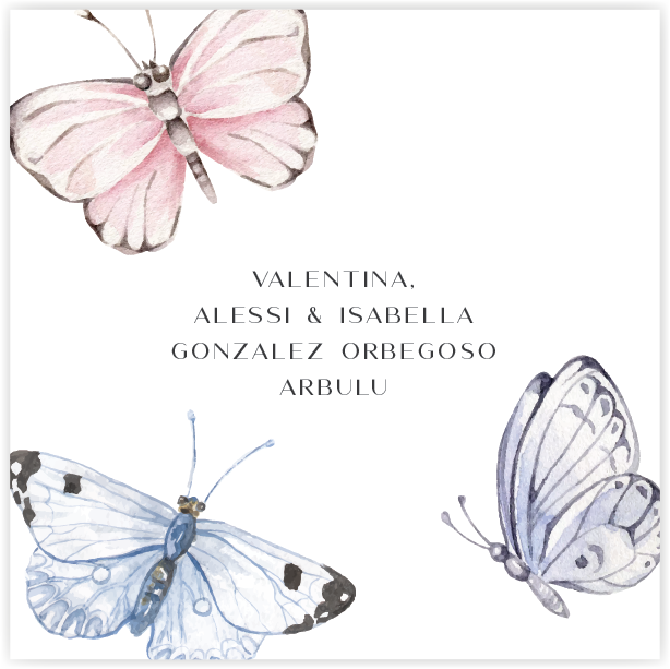 Tarjetita Mariposas Acuarela