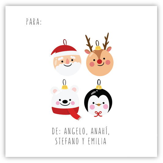 Tarjetita Ornamentos Navidad