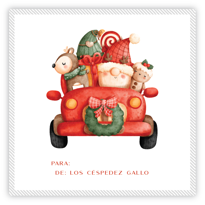 Tarjetita Navidad Santa Car