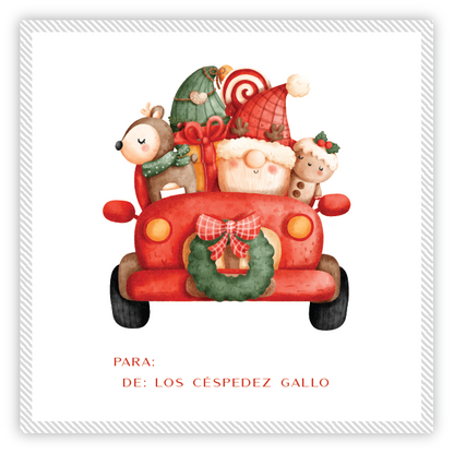Tarjetita Navidad Santa Car