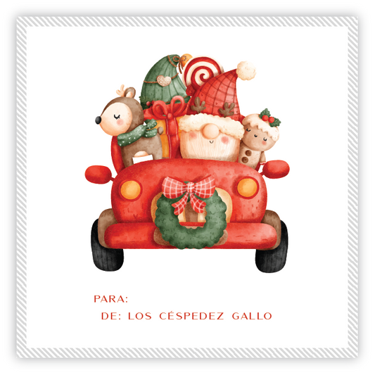 Tarjetita Navidad Santa Car