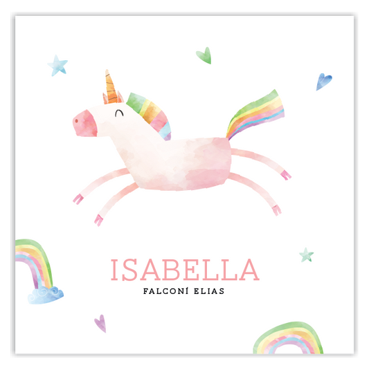 Tarjetita Unicornio Hearts