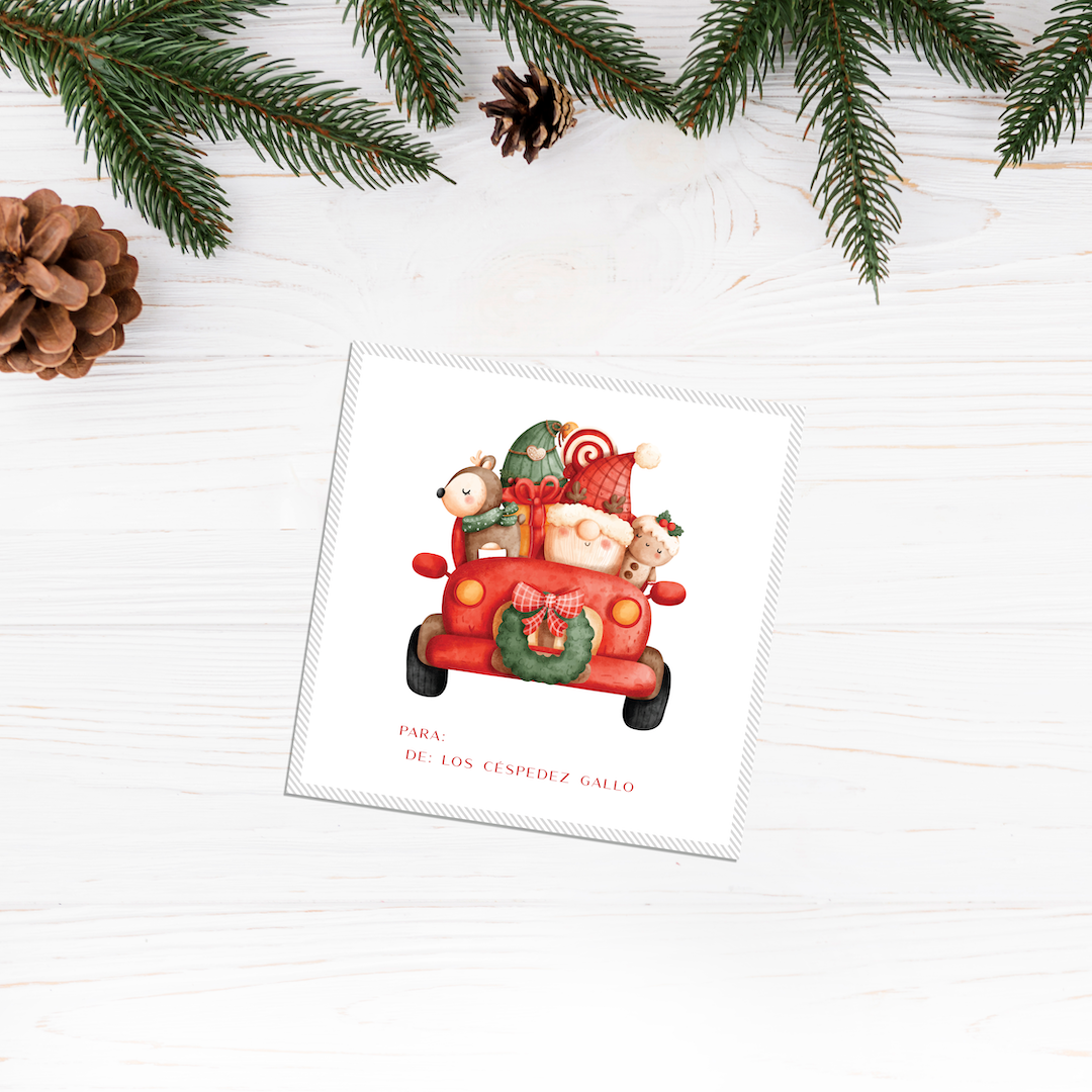 Tarjetita Navidad Santa Car