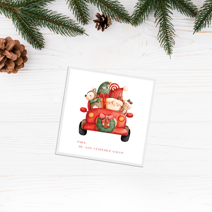 Tarjetita Navidad Santa Car